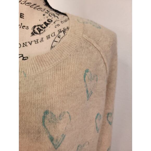 Dtlm Hearts Sweater Womens SZ Small 100% Cashmere Crewneck Relaxed - Picture 4 of 10